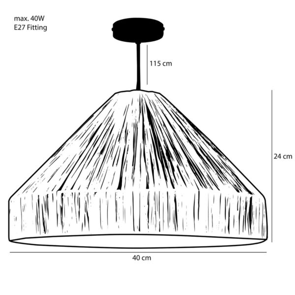 Elisa Hanglamp - H24xØ40cm - Lichtbruin