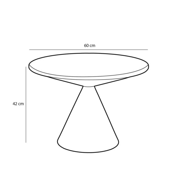 Royale Bijzettafel - H42xØ60 cm - Metaal - Zwart