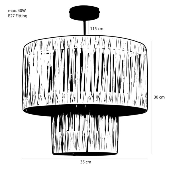 Elisa Hanglamp - H30xØ35cm - Lichtbruin