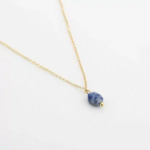 Ketting Goud Blauw pareltje