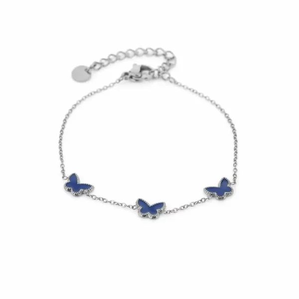 Armband Zilver blauwe vlinders