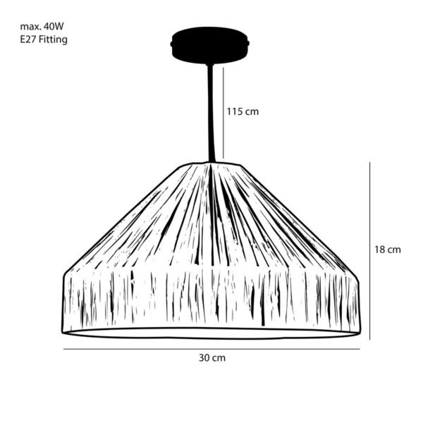 Elisa Hanglamp - H18xØ30 cm - Lichtbruin