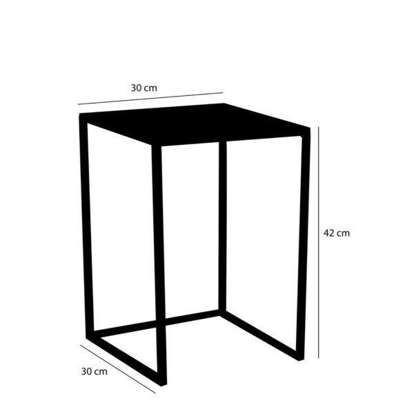 Goa Bijzettafel - Set van 2 - L30 x B30 x H42 cm - Zwart