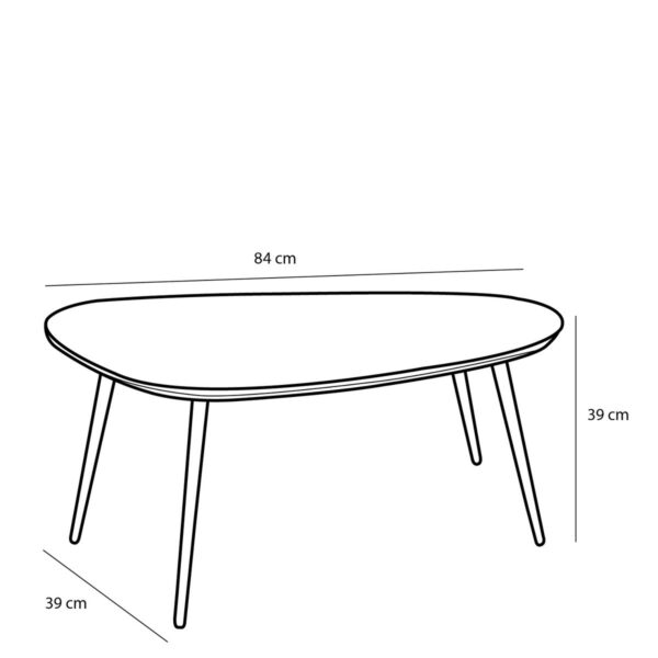 Jailey Bijzettafel - Set van 2 - L84xB39xH39cm - Zwart