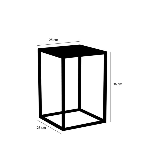 Goa Bijzettafel - Set van 2 - L30 x B30 x H42 cm - Zwart