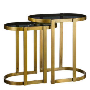 Kevin Bijzettafel - Set van 2 - L54xB34xH56cm - Goud