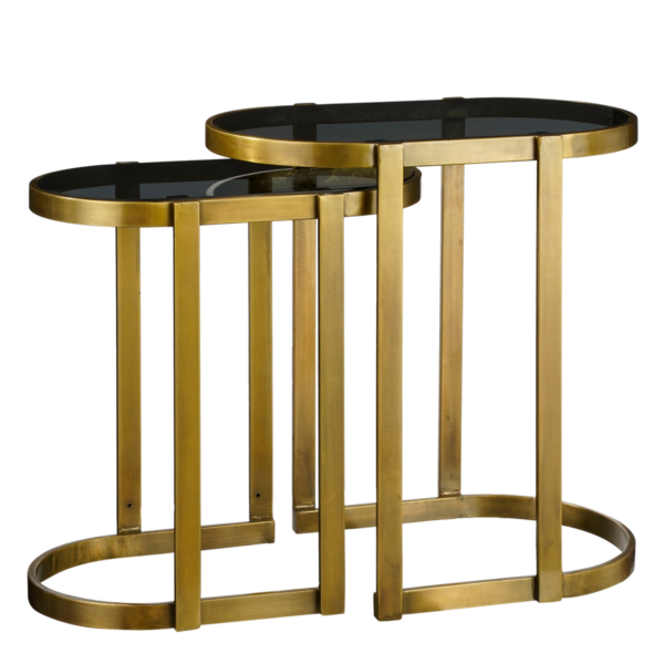 Kevin Bijzettafel - Set van 2 - L54xB34xH56cm - Goud