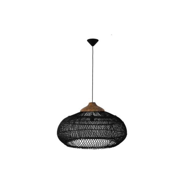 Hanglamp Rotan - 65x65x40 - Zwart/Natural