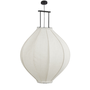 Pego Hanglamp - H94xØ70cm - Linnen - OffWhite