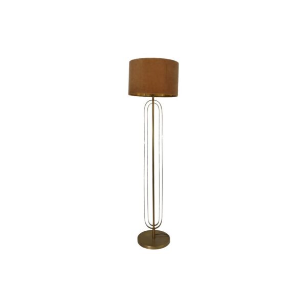 Lampenkap Rond - ø42x28 - Beige/goud - Fluweel