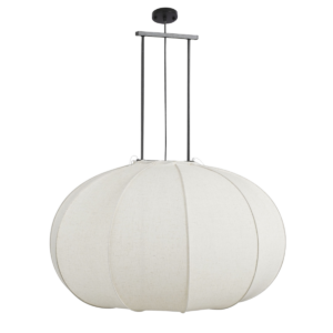 Pego Hanglamp - H94xØ83cm - Linnen - OffWhite