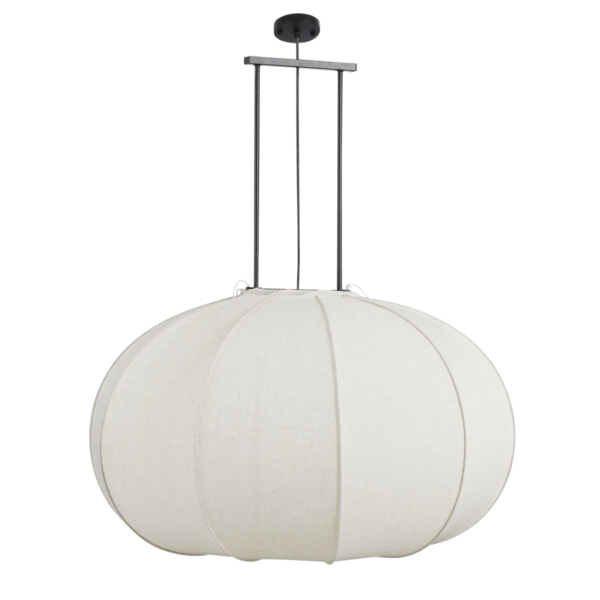 Pego Hanglamp - H94xØ83cm - Linnen - OffWhite