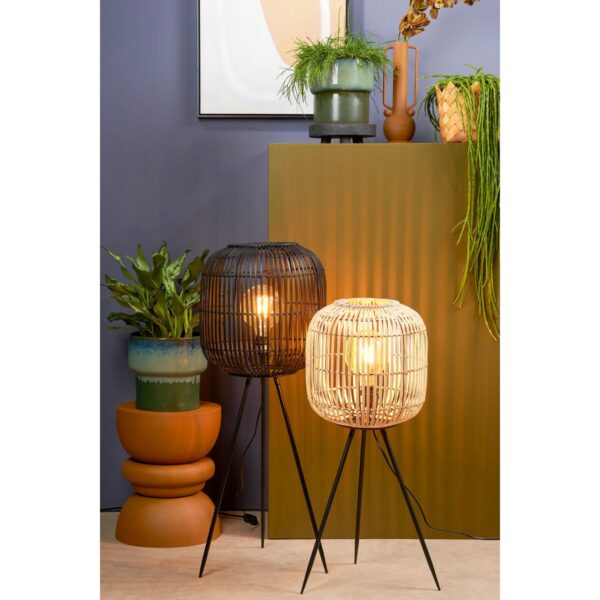 Figo Vloerlamp - H77xØ33cm - Bamboe - Bruin