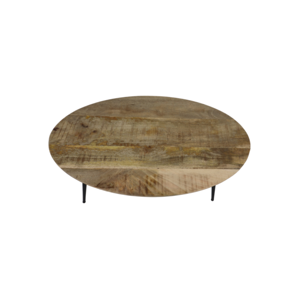 Ovale Salontafel Bern - 100x60x38 - Naturel/zwart