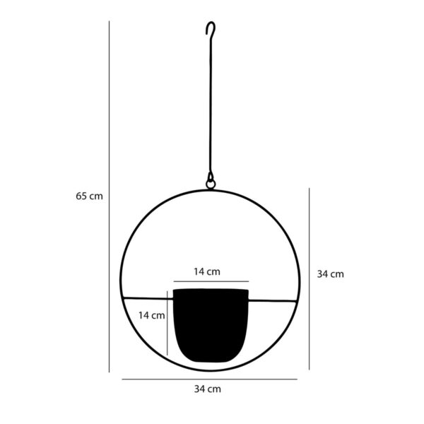 Dexter bloempot Hangend - L34xB14xH65cm - Zwart