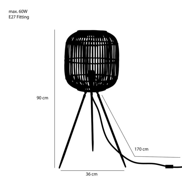 Figo Vloerlamp - H90xØ36cm - Bamboe - Bruin