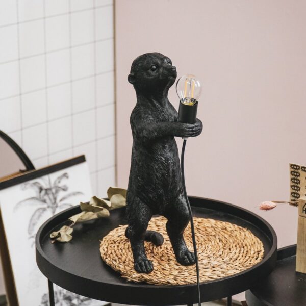 Meerkat Lamp - Zwart - 15x10x38cm