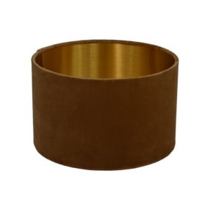 Lampenkap Rond - ø32x20 - Beige/goud - Fluweel