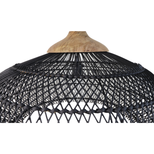 Hanglamp Rotan - 65x65x40 - Zwart/Natural