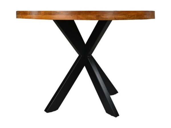 Ronde Eettafel Melbourne - 120x120x76 - Bruin/Zwart