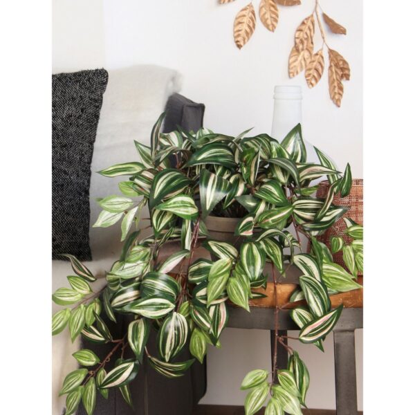 Tradescantia Kunst Hangplant - L15xB30xH80cm - Groen