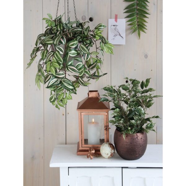 Tradescantia Kunst Hangplant - L15xB30xH80cm - Groen