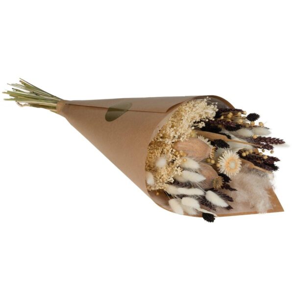 Droogbloemen - Veldboeket Exclusief Groot - Bruin/Wit - 60cm