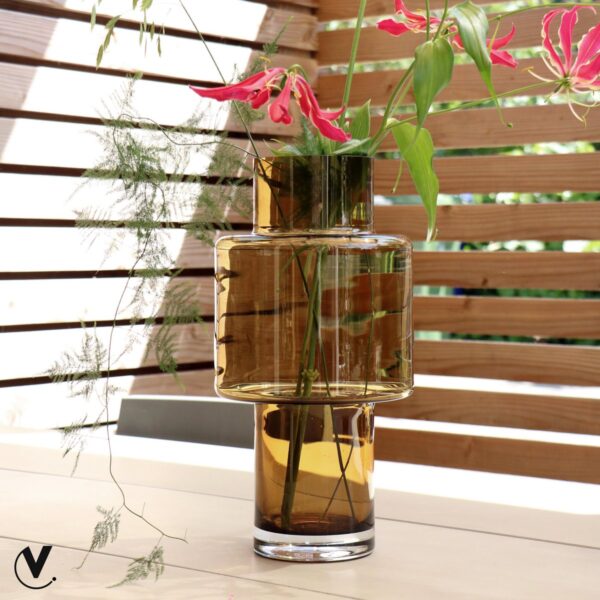 Vaas glas Juba M - H40xW20 - Cognac