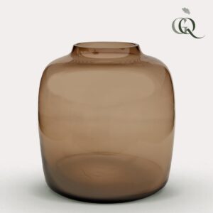 Vaas glas - M - H25xW25 - Bartica - Taupe