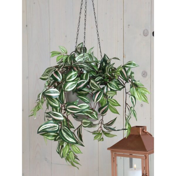 Tradescantia Kunst Hangplant - L15xB30xH80cm - Groen