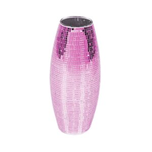 Vase - Disco - Glass - Pink - 12x12x30cm