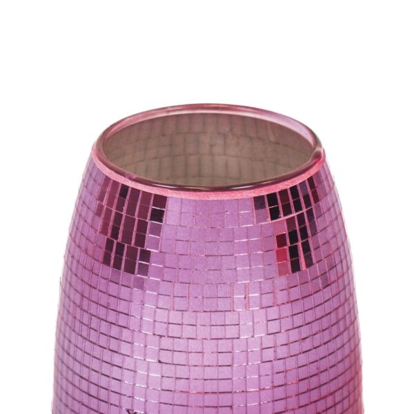 Vase - Disco - Glass - Pink - 12x12x15cm