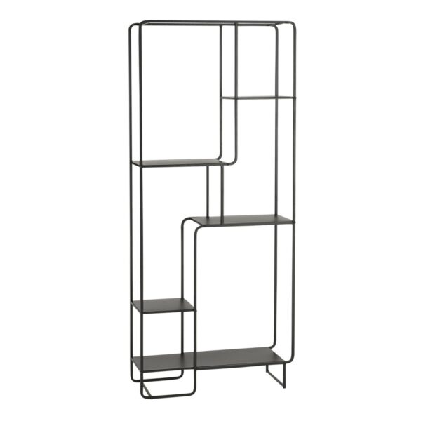 Jules Open kast - L76xB30xH178cm - Metaal - Zwart