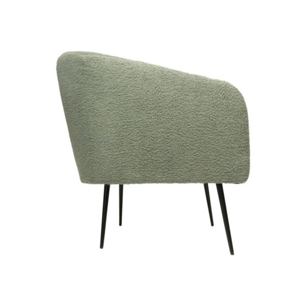 Fauteuil - 77x68x83 - Grijs/Zwart - Teddy/Bouclé/metaal