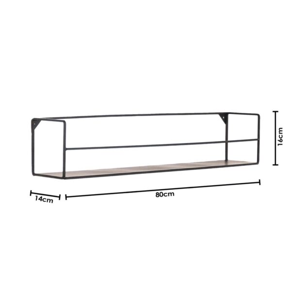 Wandplanken - Zwart - Metaal - 40x14x16/80x14x16cm - Set 2