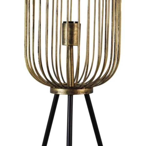 Vloerlamp Driepoot Small-ø30x120-Goud/Zwart-Metaal