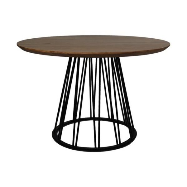 Ronde tafel Zurich - ø120x78 - Naturel/zwart - Acaciahout/metaal