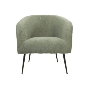 Fauteuil - 77x68x83 - Grijs/Zwart - Teddy/Bouclé/metaal