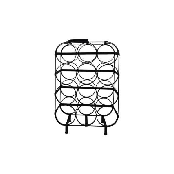 Wijnrek 12 flessen - 35x25x50 - Zwart - Metaal