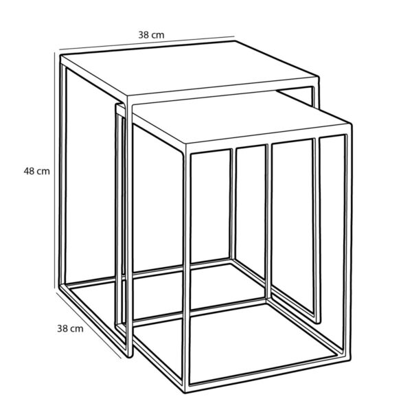 Aaron Bijzettafel voor Buiten - Setvan2 - L38xB38xH48cm - Roze