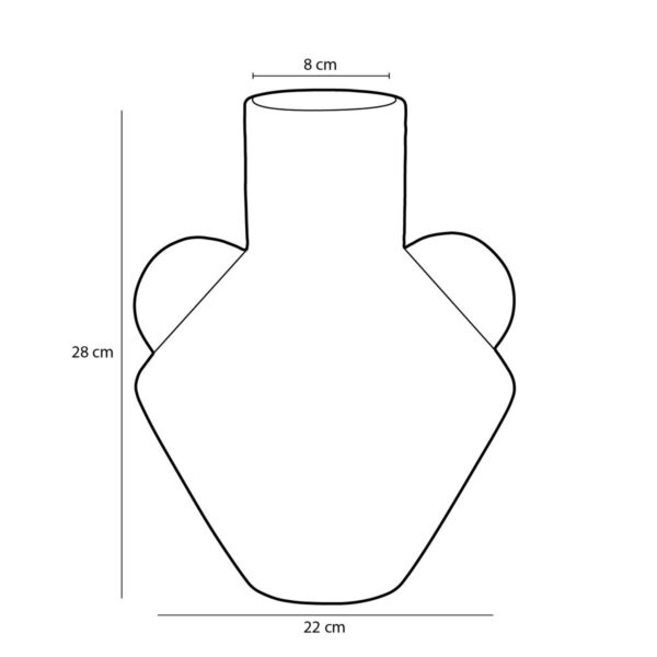 Stratt Vaas - H28xØ22cm - Keramiek - Groen