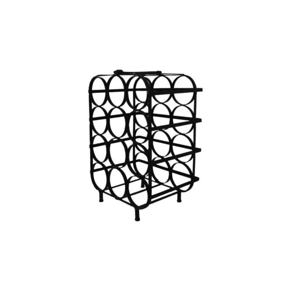 Wijnrek 12 flessen - 35x25x50 - Zwart - Metaal