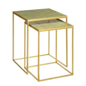 Aaron Bijzettafel voor Buiten - Setvan2 - L38xB38xH48cm - Groen