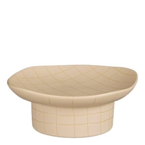 Wolga Schaal op Voet - L24xB23xH9cm - Keramiek - Beige