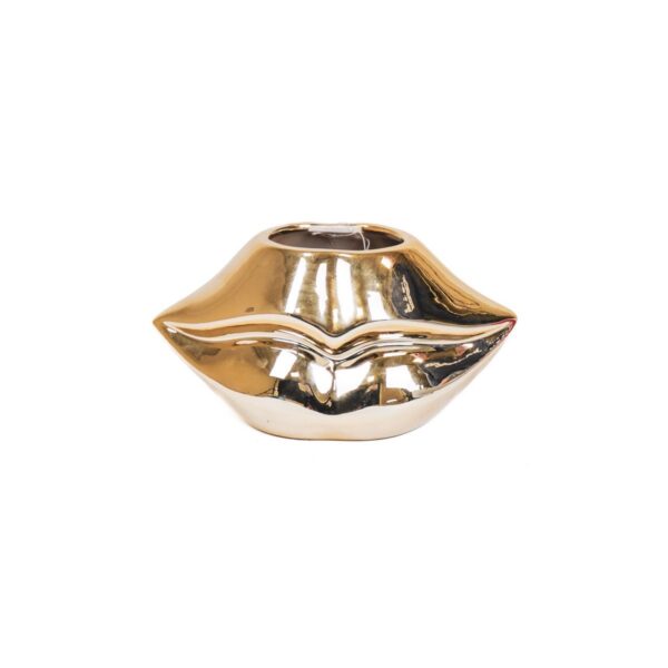 Pot - Lip - Keramiek - Goud - 21x19x11cm