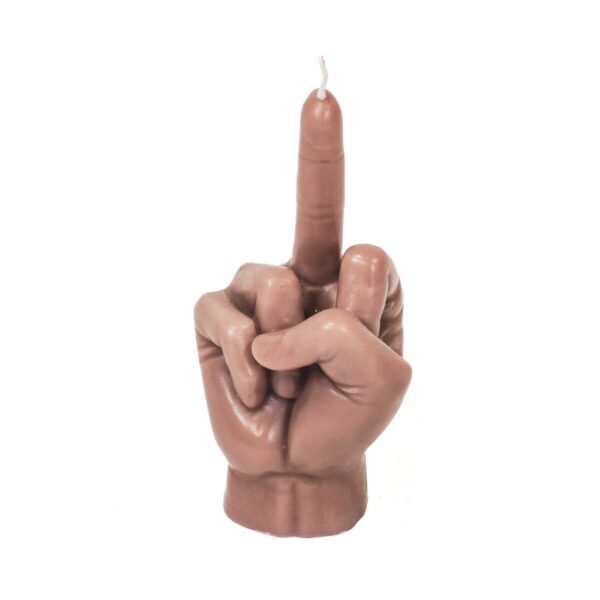 Kaars - F*ck You Finger - Was - Taupe - 570gram -10x9x17cm