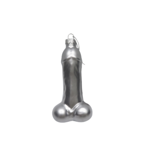 Kersthanger - Penis - Glas - Zilver - 4x6x11cm