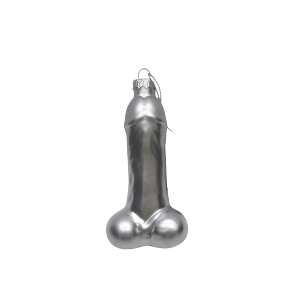 Kersthanger - Penis - Glas - Zilver - 4x6x11cm