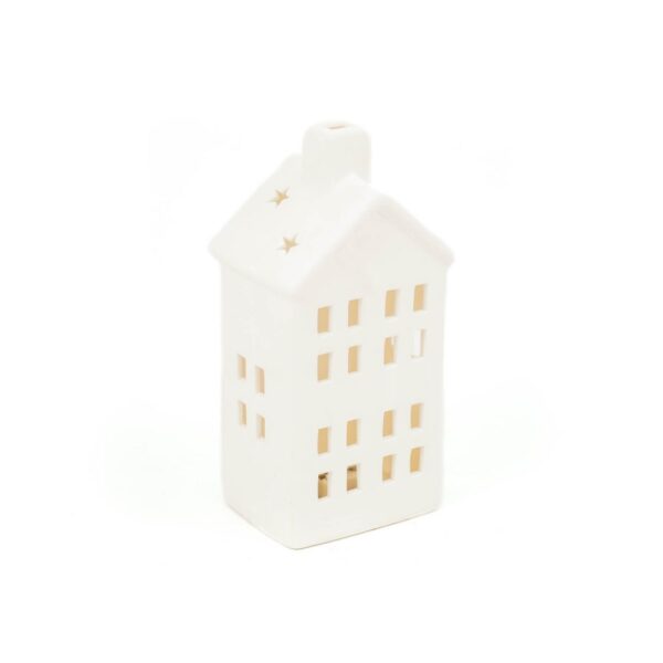 Ledlight- House - Ceramics - White - 9x7x17cm