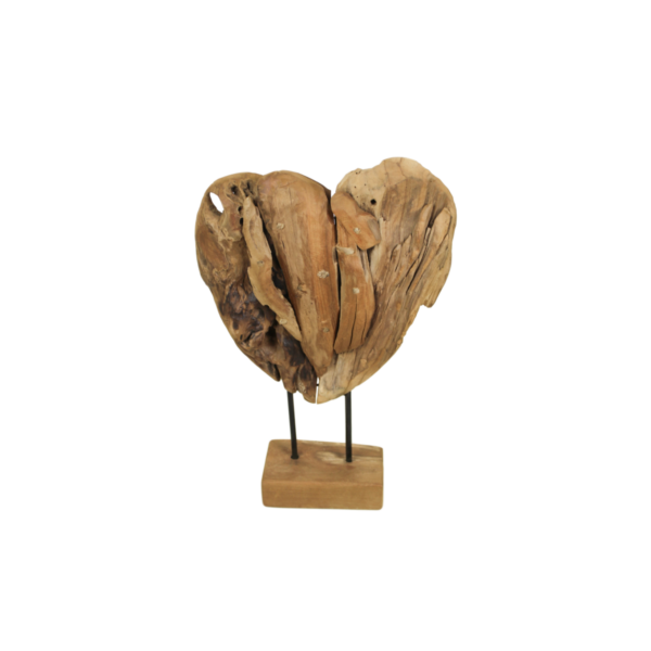 Houten Hart Sculptuur klein - teak